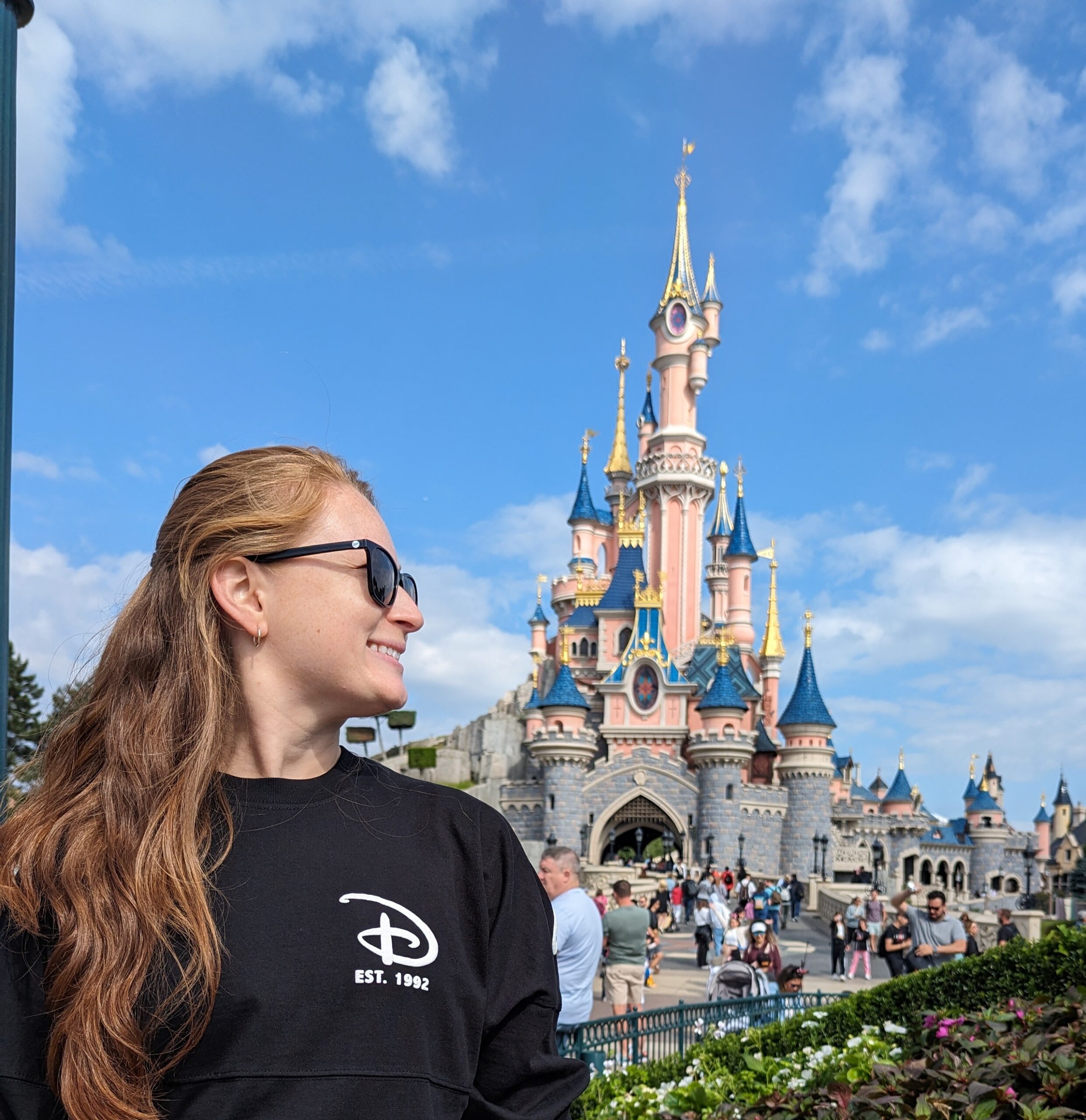 Me standing in front of Sleeping Beauty's Castle in Disneyland Paris