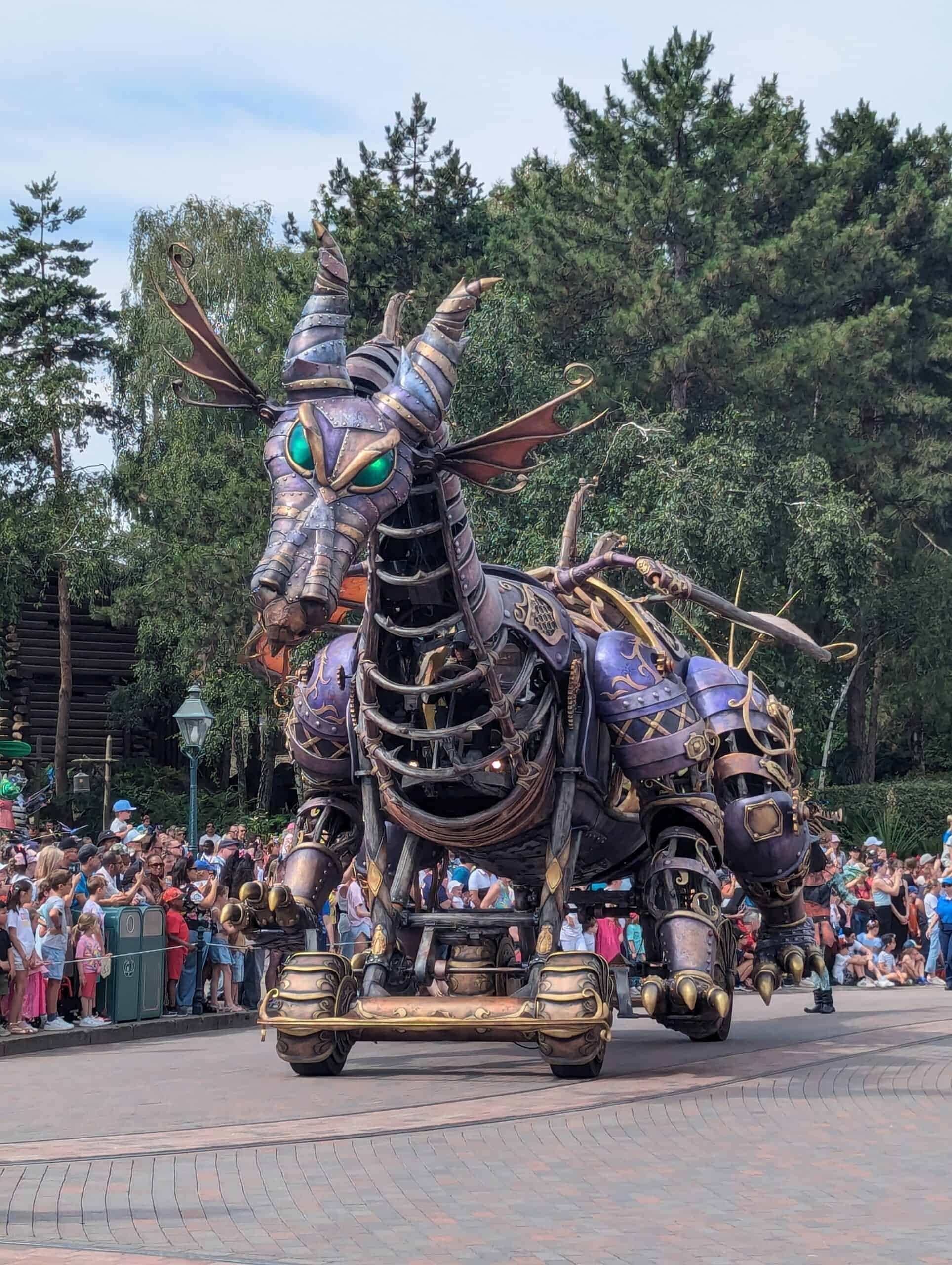 Maleficent dragon float down main street during the "Stars on Parade" Parade