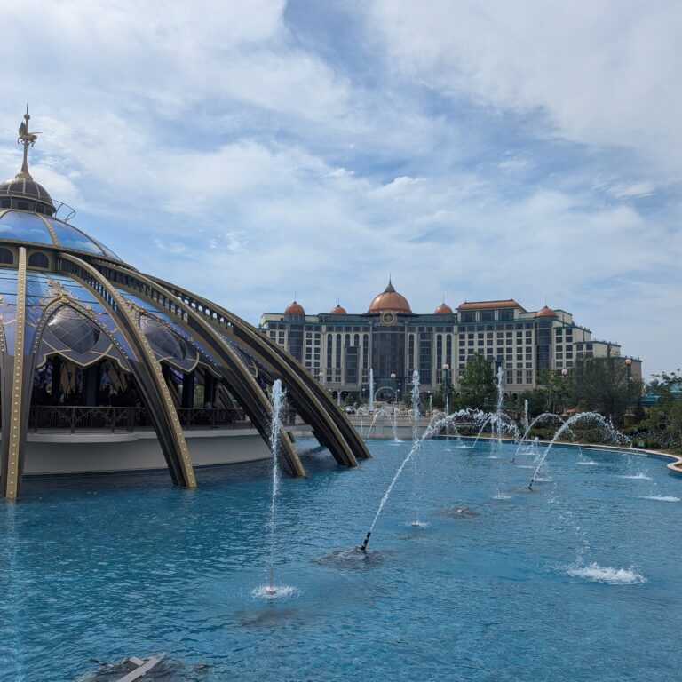 View of the constellation carousel and the Helios grand hotel in Epic universe