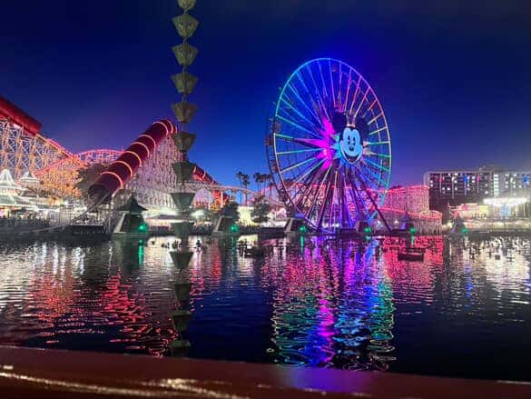 Mickey ferris wheel across the pond at California Adventure