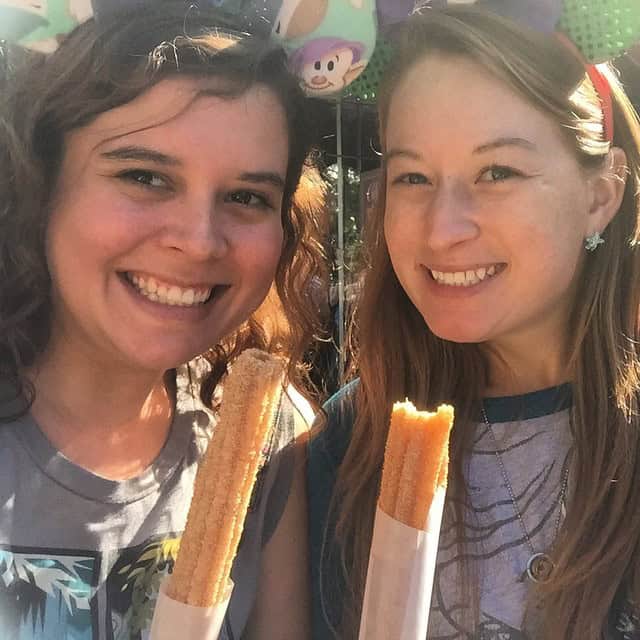 Me and my friend Kate eating churros at Disneyland CA