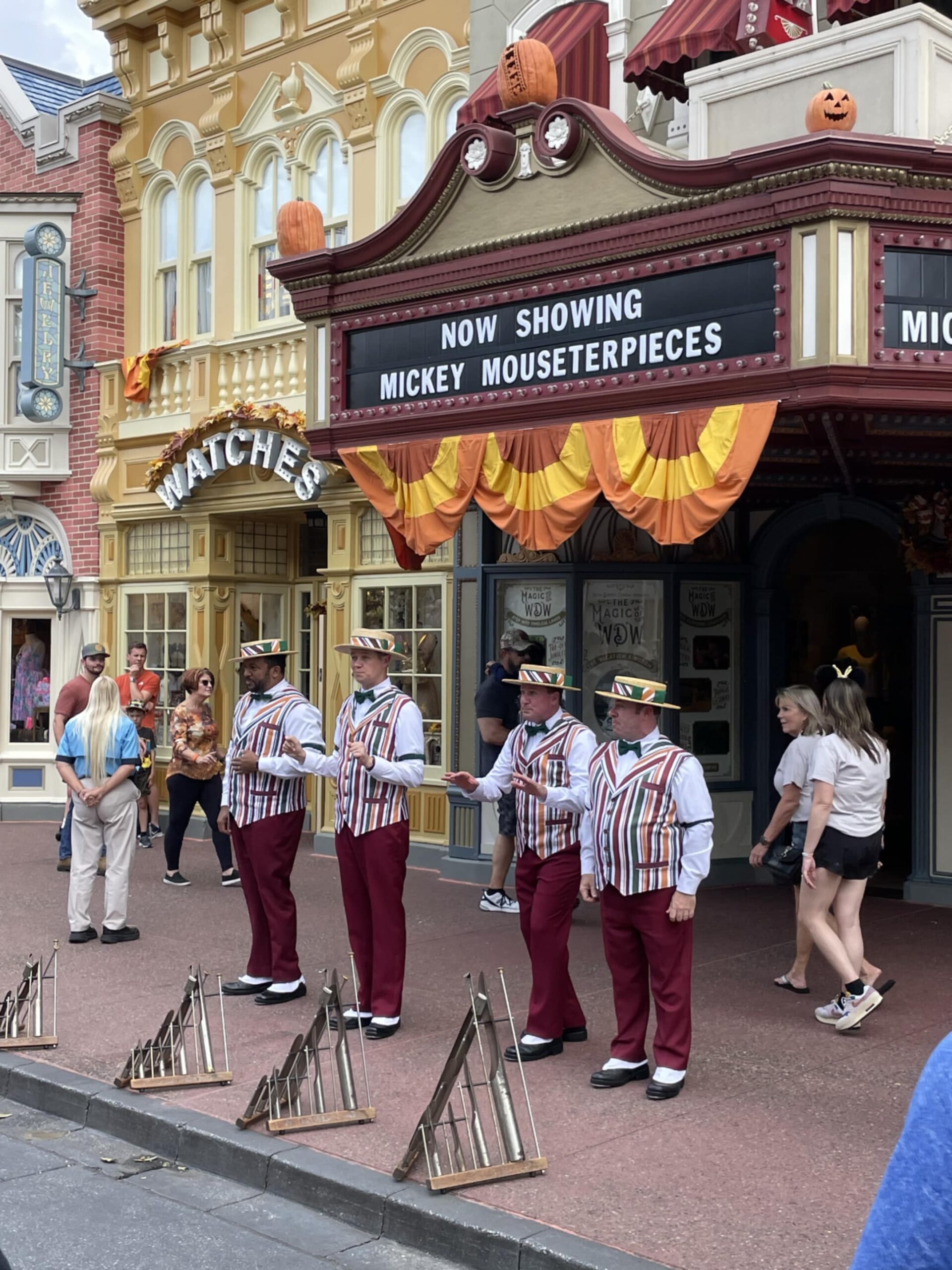 Barbershop quartet singing on Main St.