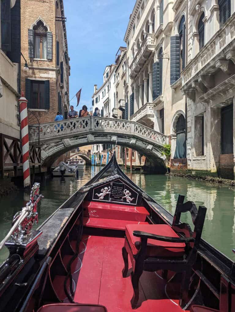 Gondola ride through Venice, Italy