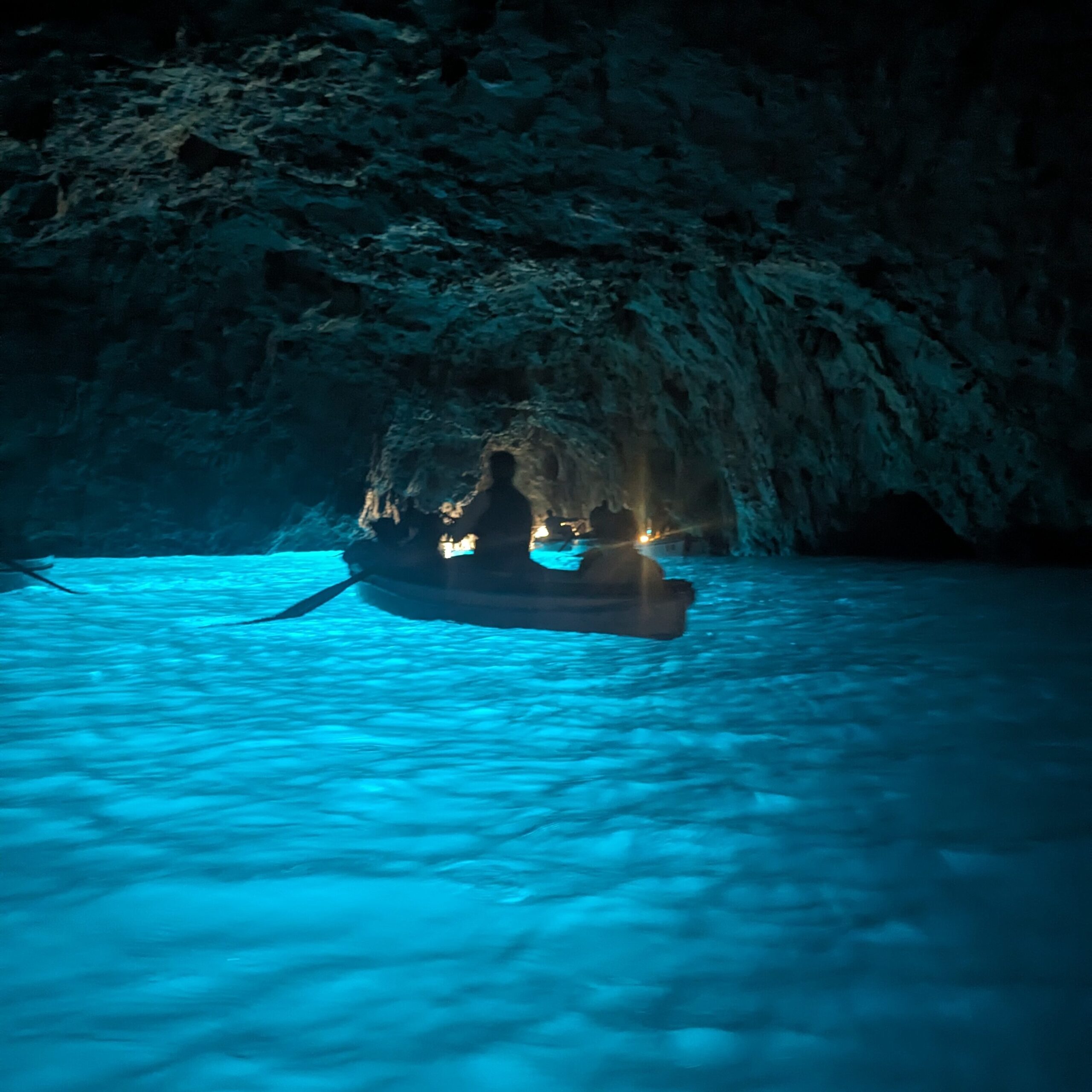 Inside the Blue Grotto in Capri, Italy